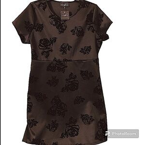Lexington Avenue Women’s Plus Size 2x Pullover Vampy Velour Roses Scuba Dress